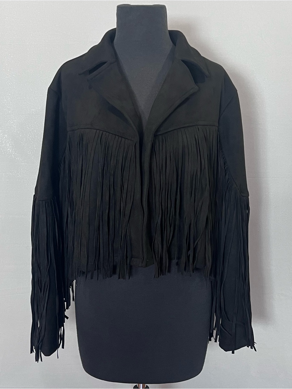 Sincerely Jules Black Oversized Fringe Jacket